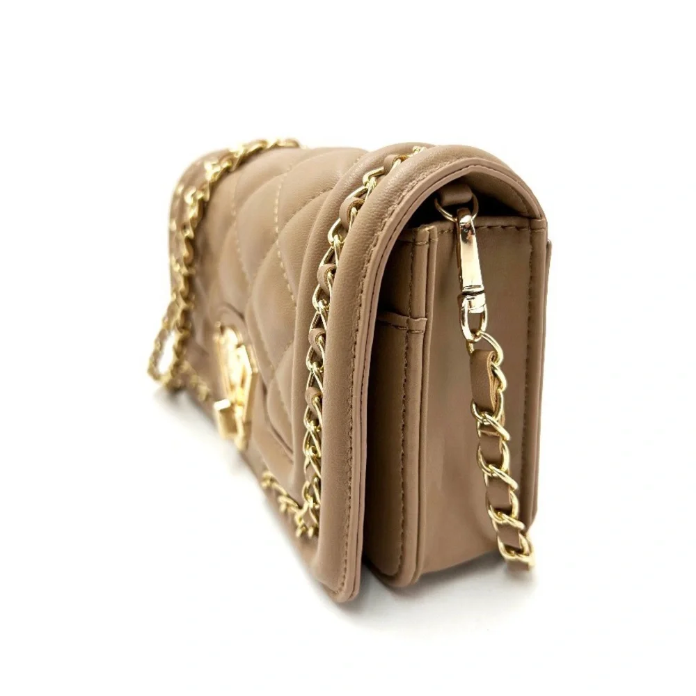 Valentino Taupe Crossbody Quilted Thin Strap NWT - Picture 3 of 10